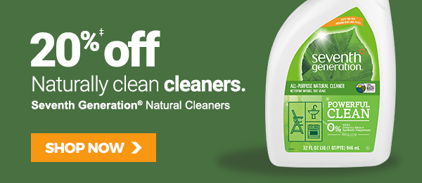 20% OFF Seventh Generation Natural Cleaners & Baby Wipes + Rubbermaid Triple Trolley